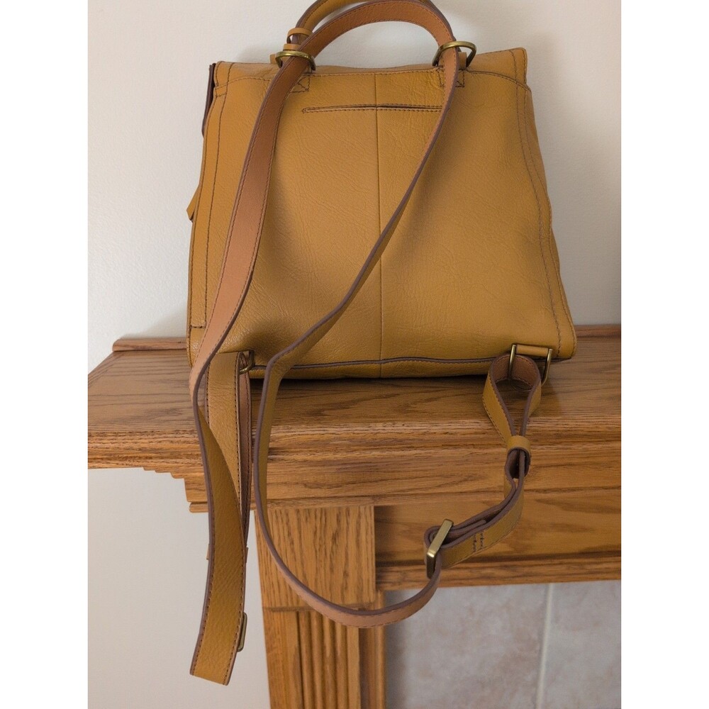 Fossil Parker Convertible Backpack Leather, Tan with Retro Wavy Stripes CUTE! - Picture 8 of 16